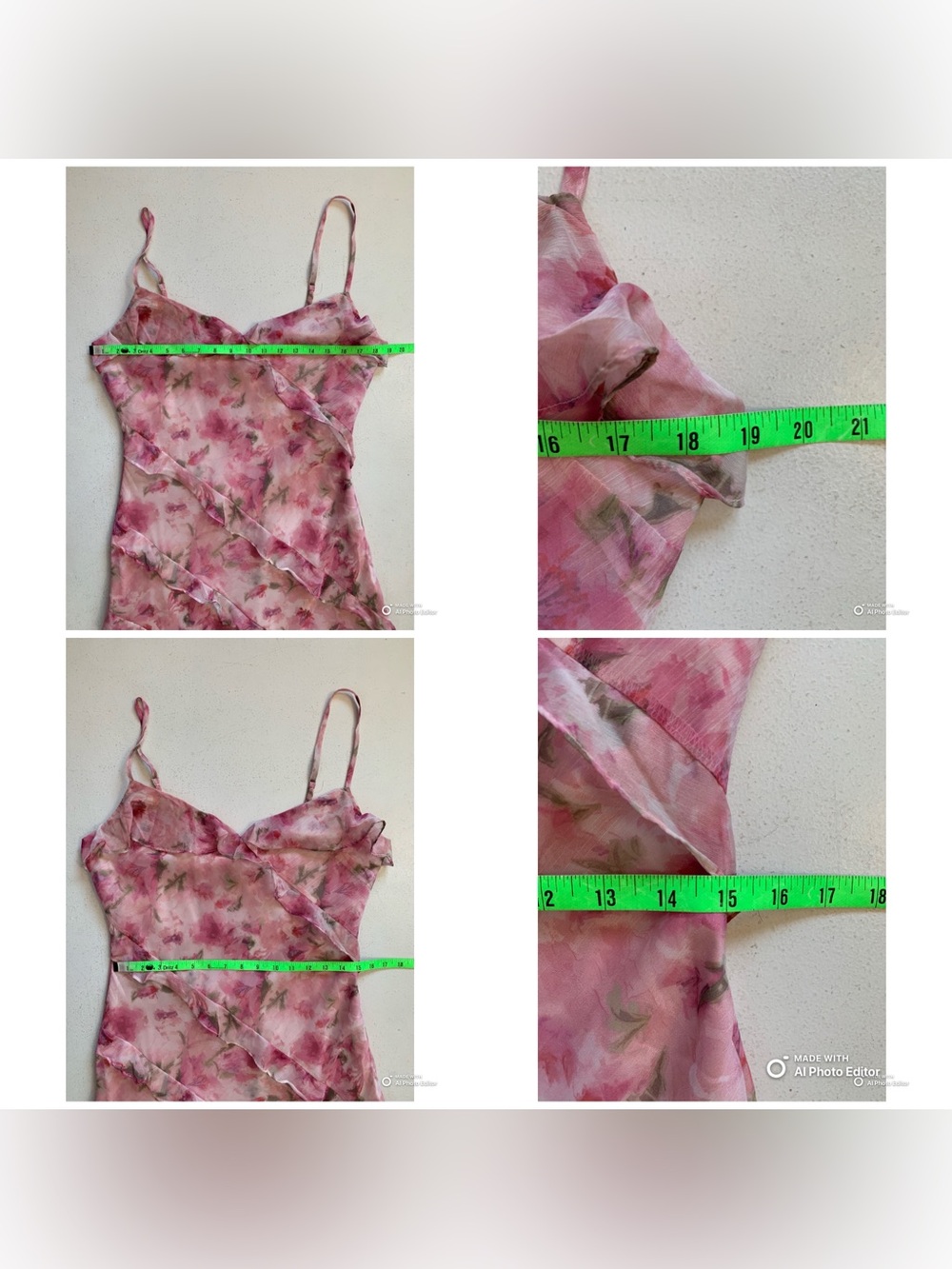 Lulus Large Dreamy Personality Pink Floral Ruffled Sleeveless Midi Dress NWT - Picture 15 of 17